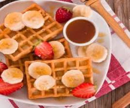 Strawberry and Banana Waffle